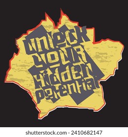 Unlock your hidden potential motivational and inspirational quotes lettering typography t shirt design