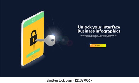 Unlock your interface Business infographics