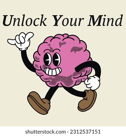 Unlock Your Mind With Brain Groovy Character