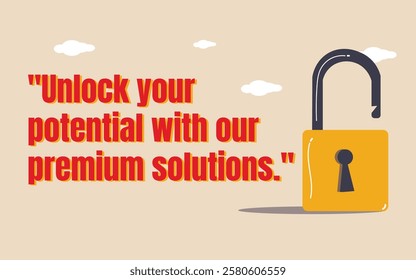 unlock your potential with our premium solutions vector design , illustration