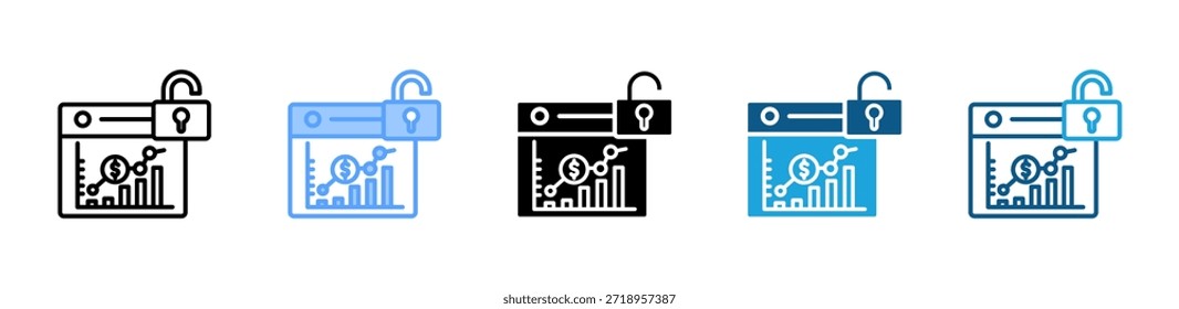 Conjunto de iconos de acceso desbloqueado colección de varios estilos