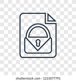 Unlocked concept vector linear icon isolated on transparent background, Unlocked concept transparency concept in outline style