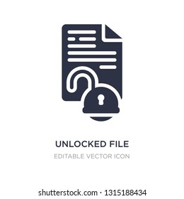 unlocked file icon on white background. Simple element illustration from Security concept. unlocked file icon symbol design.
