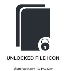 Unlocked File icon vector isolated on white background for your web and mobile app design, Unlocked File logo concept