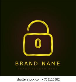 Unlocked golden metallic logo