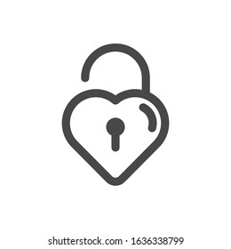 unlocked Heart outline icon valentines day