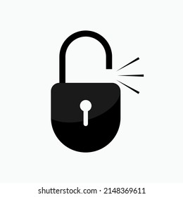 Unlocked Icon. Accessible, Opened Padlock Symbol - Vector.