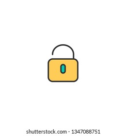 Unlocked icon design. Essential icon vector illustration