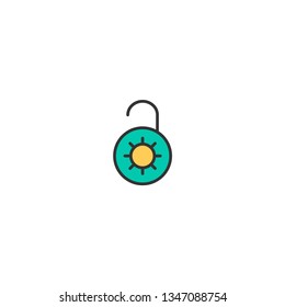 Unlocked icon design. Essential icon vector illustration