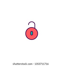 Unlocked icon design. Essential icon vector illustration