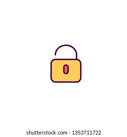 Unlocked icon design. Essential icon vector illustration