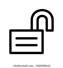 icône ou logo déverrouillé symbole de signe isolé illustration vectorielle - icônes vectorielles de haute qualité de style noir
