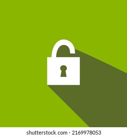 Unlocked Icon On Green Background. 