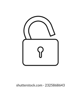 Unlocked Icon. Opened, Accessed Symbol.