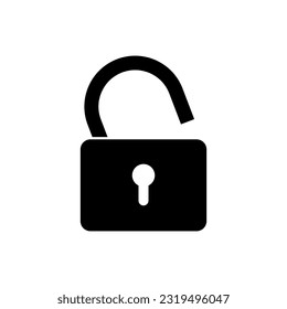 Unlocked Icon. Opened Padlock. Accessed Symbol.