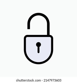 Unlocked Icon. Opened Padlock Symbol - Vector.