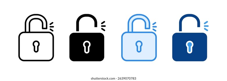 Unlocked Icon Set Multiple Style Collection