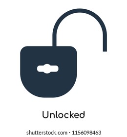 Unlocked icon vector isolated on white background, Unlocked transparent sign , symbols or elements in filled style