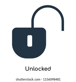 Unlocked icon vector isolated on white background, Unlocked transparent sign , symbols or elements in filled style