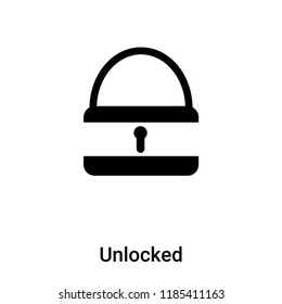 Unlocked icon vector isolated on white background, logo concept of Unlocked sign on transparent background, filled black symbol