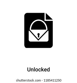 Unlocked icon vector isolated on white background, logo concept of Unlocked sign on transparent background, filled black symbol