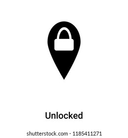 Unlocked icon vector isolated on white background, logo concept of Unlocked sign on transparent background, filled black symbol
