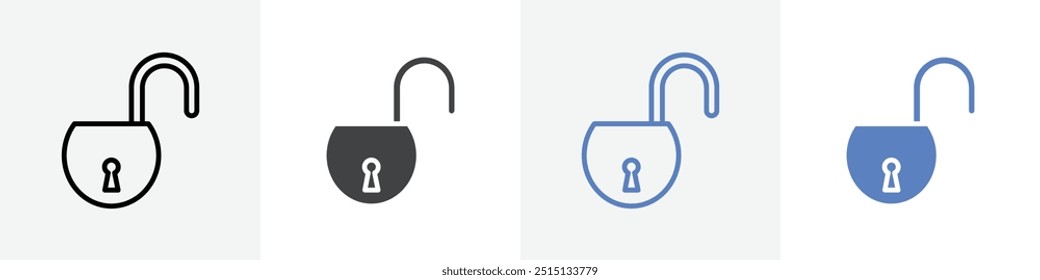 unlocked icon vector set use for web ui or app