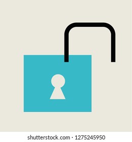 Unlocked icon. Vintage colour series.