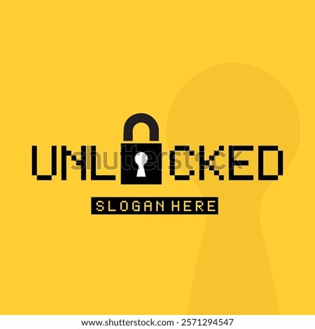 Unlocked key logo vector design 