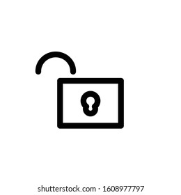 Unlocked line icon  outline vector logo illustration  linear pictogram isolated on white