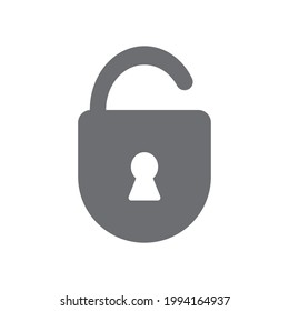 Unlocked lock icon. Padlock icon. Simple padlock icon.