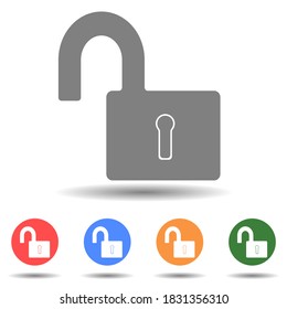 Unlocked lock no security icon vector