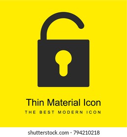 Unlocked padlock bright yellow material minimal icon or logo design