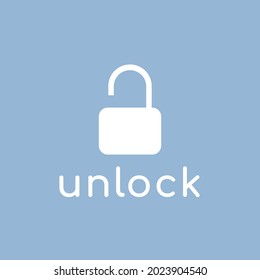 logotipo del icono plano del candado desbloqueado (logotipo de desbloqueo)