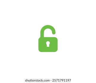 Unlocked padlock icon. Access, account, authentication, firewall, icon, identification, open, padlock, privacy, private, protect, safety, secret, secure, security, symbol, system and vector.