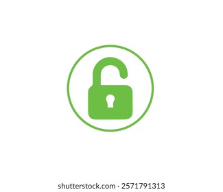 Unlocked padlock icon. Access, account, authentication, firewall, icon, identification, open, padlock, privacy, private, protect, safety, secret, secure, security, symbol, system and vector.