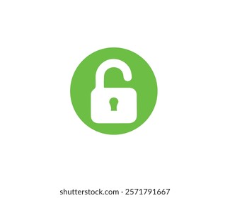 Unlocked padlock icon. Access, account, authentication, firewall, icon, identification, open, padlock, privacy, private, protect, safety, secret, secure, security, symbol, system and vector.