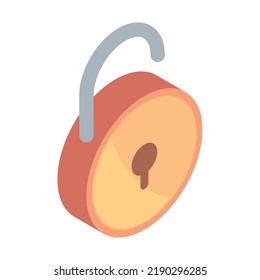 icono de candado desbloqueado aislado