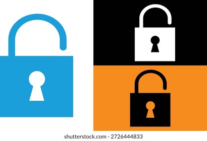 Iconos de candado desbloqueados para seguridad y acceso
