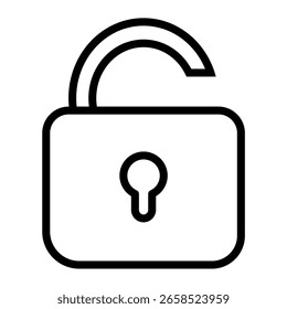 Candado desbloqueado Ilustración vectorial de iconos de acceso abierto