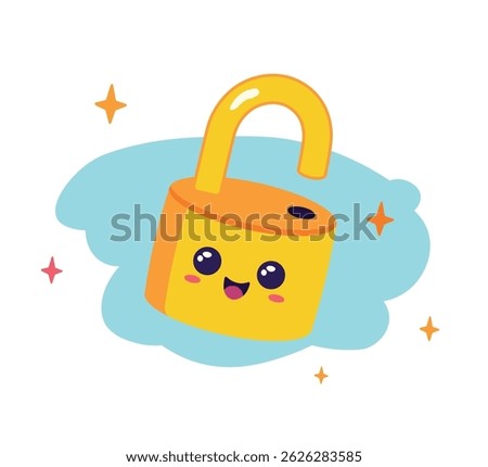 An unlocked padlock vector design 