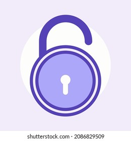 icono de vector de candado desbloqueado, símbolo de seguridad. Ilustración vectorial plana moderna y simple para sitio web o aplicación móvil