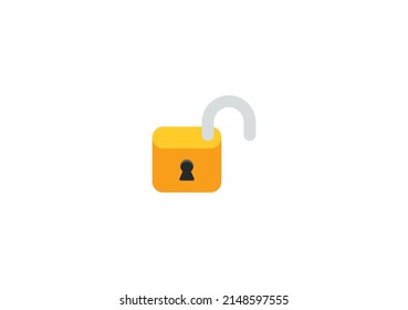 Unlocked Padlock Vector Isolated Emoticon. Padlock Icon
