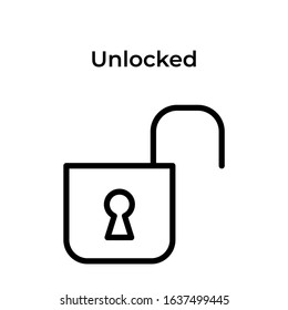 unlocked or password unlocked or code unlocked icon vector. perfect unlocked vector - symbol. beautiful  element. web design and mobile design. premium quality element-vector.