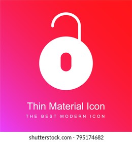 Unlocked red and pink gradient material white icon minimal design