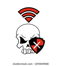 Unlocked unprotected and breached data sign. Flat style. Isolated. On white back ground. 
