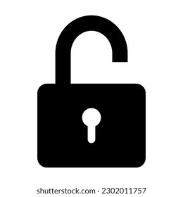 Diseño de iconos de glifo vectorial desbloqueado