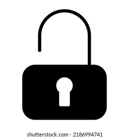 icono de glifo vectorial desbloqueado aislado en fondo blanco. icono de vector de stock sin bloqueo para diseño web, aplicación móvil y ui