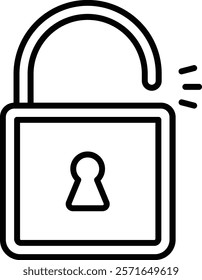 Unlocked vector icon. Can be used for printing, mobile and web applications.