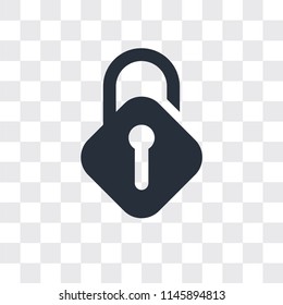 Unlocked vector icon isolated on transparent background, Unlocked logo concept